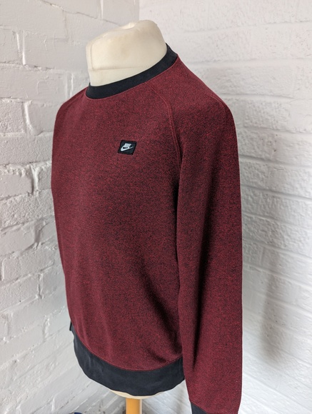 Nike Crew Neck Sweatshirt - Size M - Burgundy - Cotton - P2P 22" - Picture 3 of 7